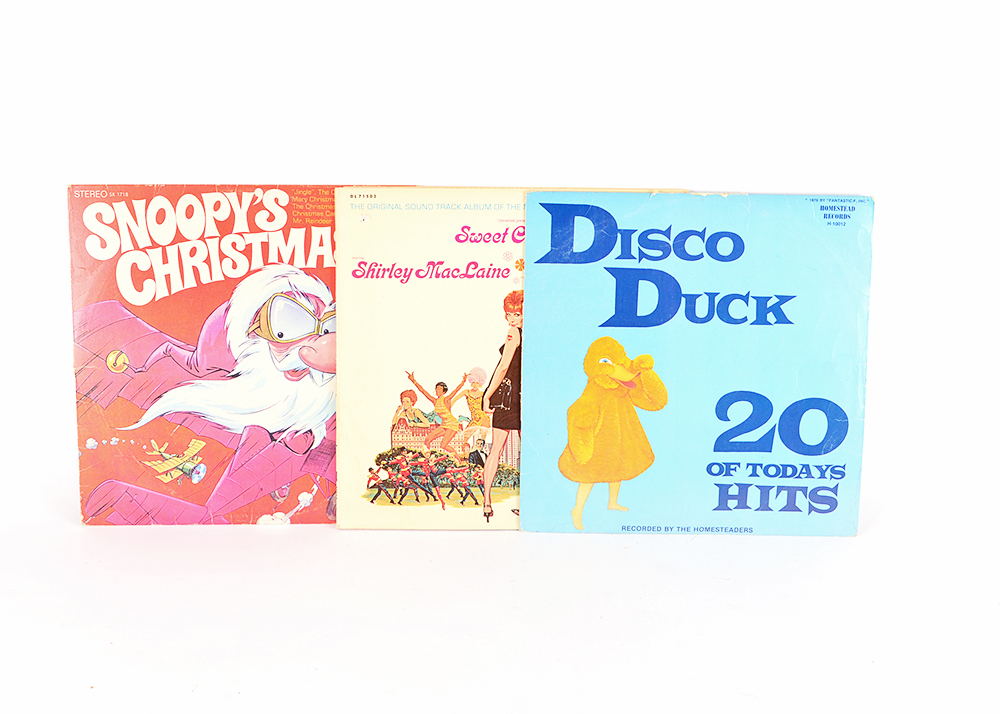 Vintage Vinyl Records Featuring Disco Duck