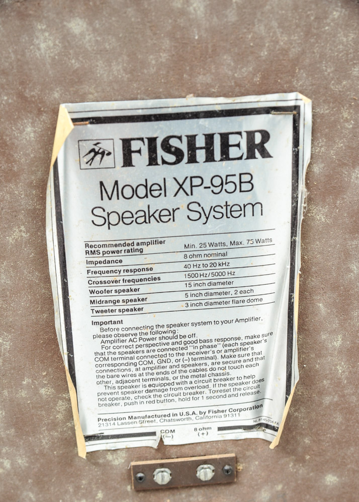 Pair of Fisher XP 95C Stereo Speakers