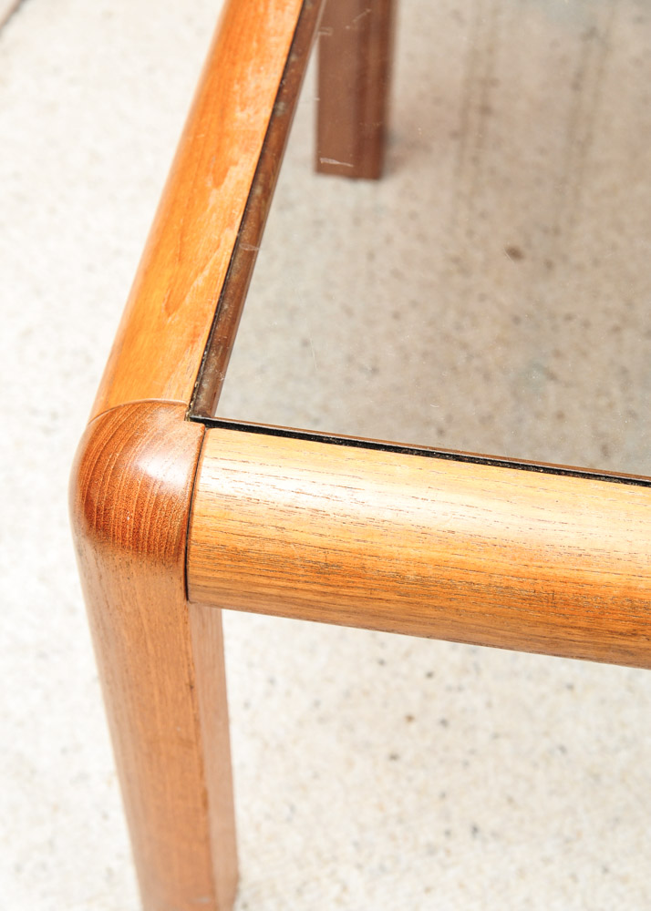 Cherry Framed Glass Top Coffee Table