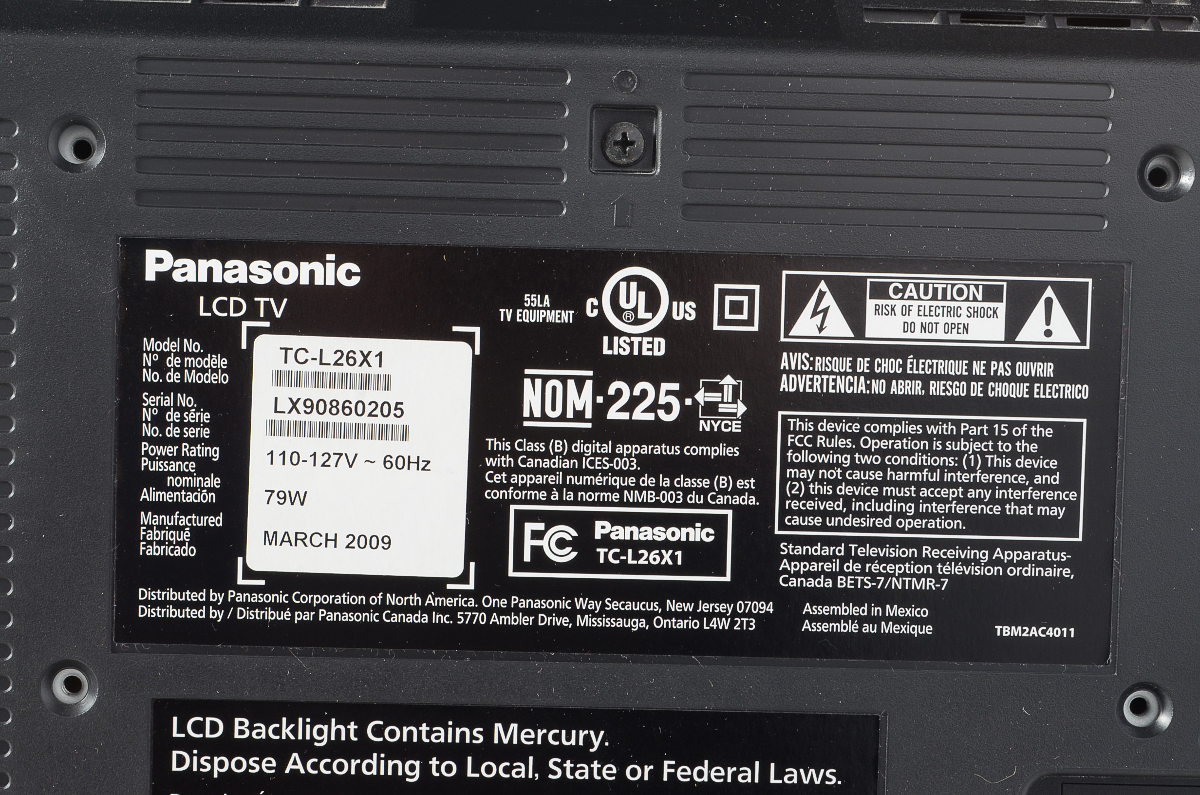 Panasonic LCD Flatscreen Television