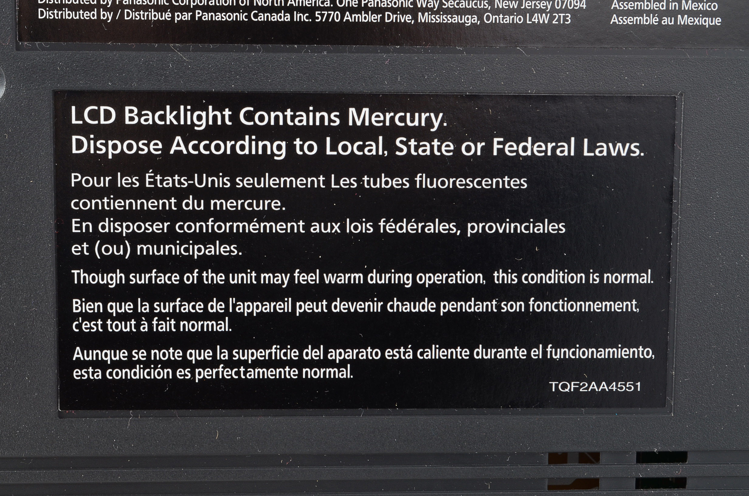 Panasonic LCD Flatscreen Television