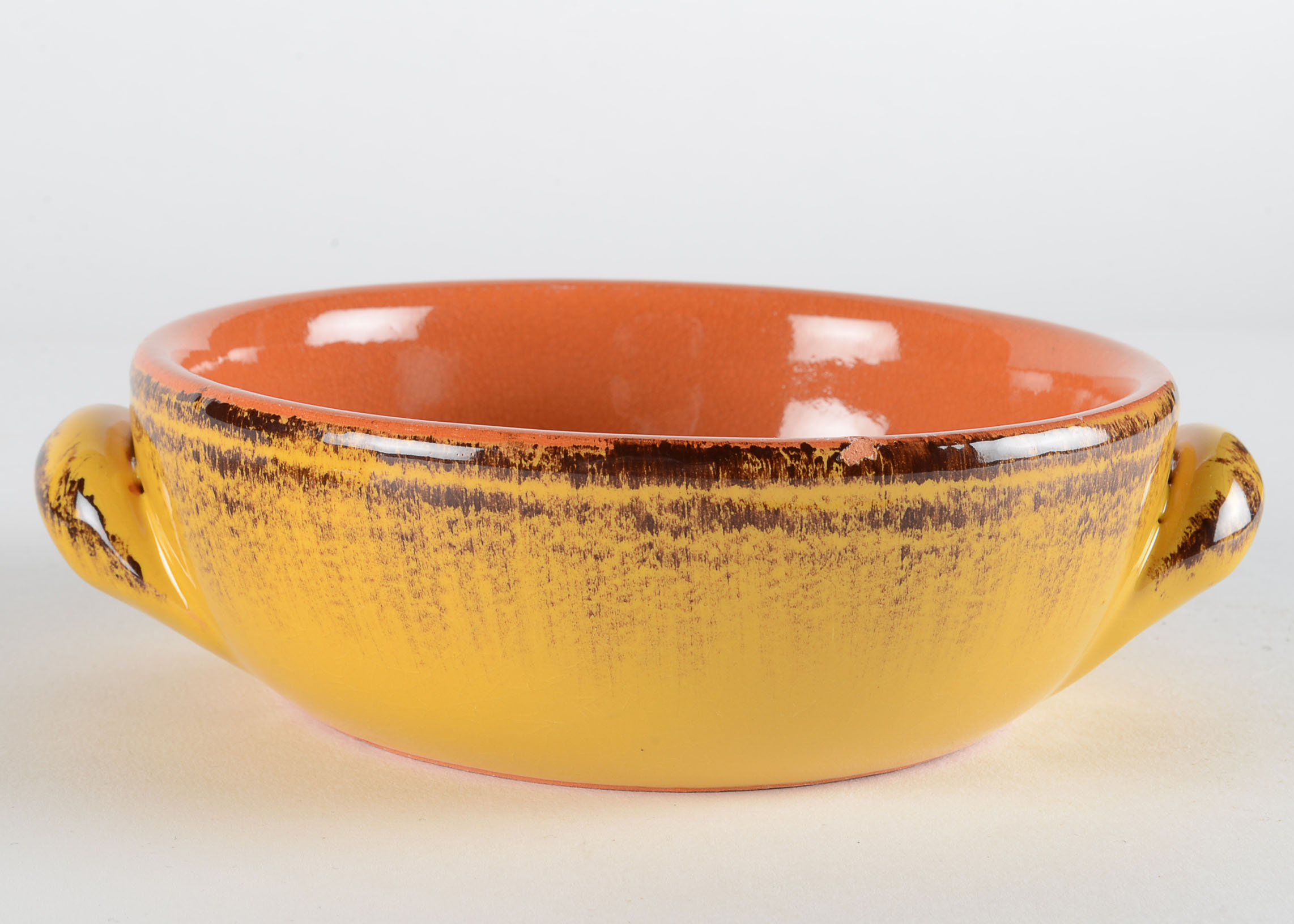 Redware Pottery Plate and Bowls