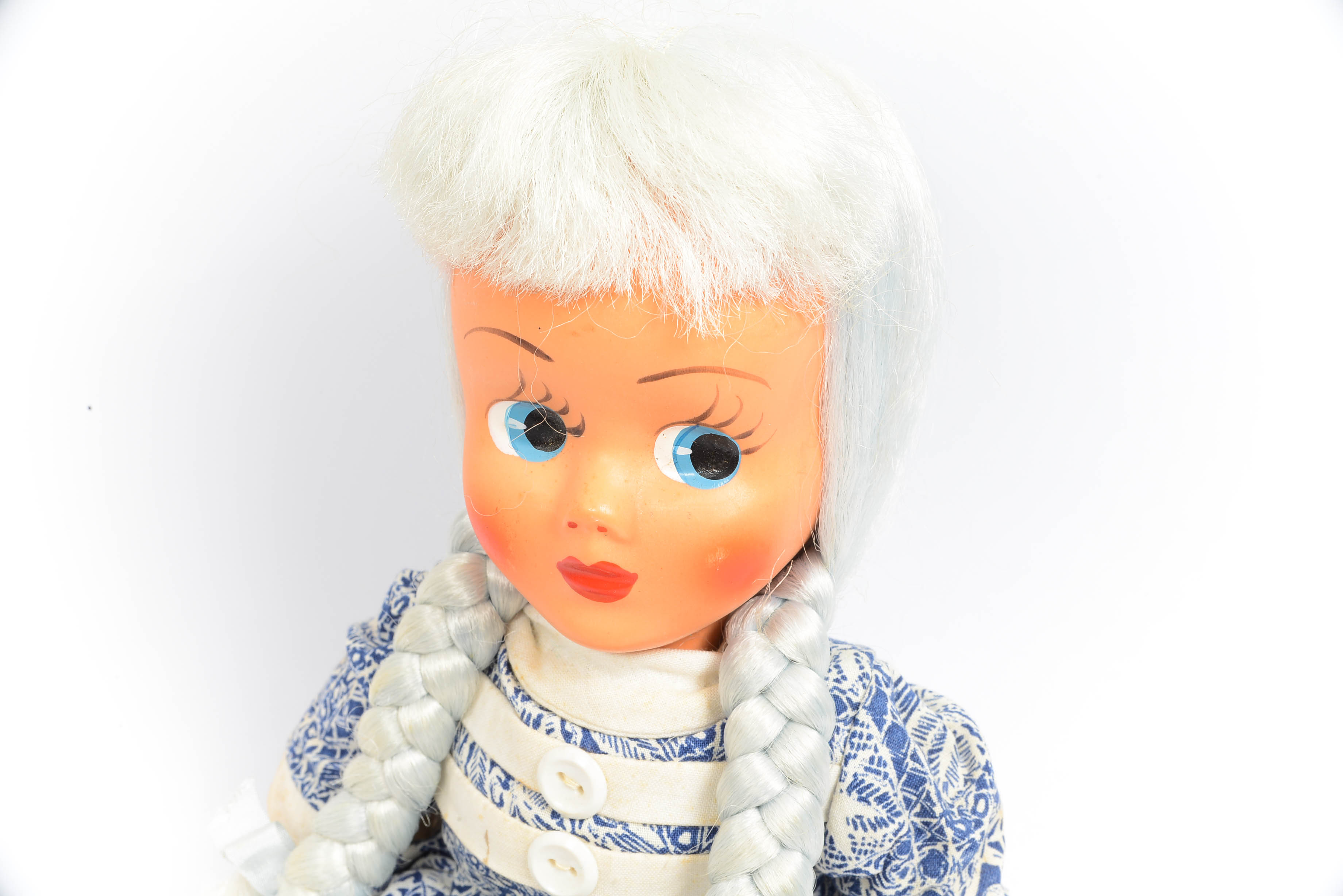 Vintage Wooden Doll Chair With Doll