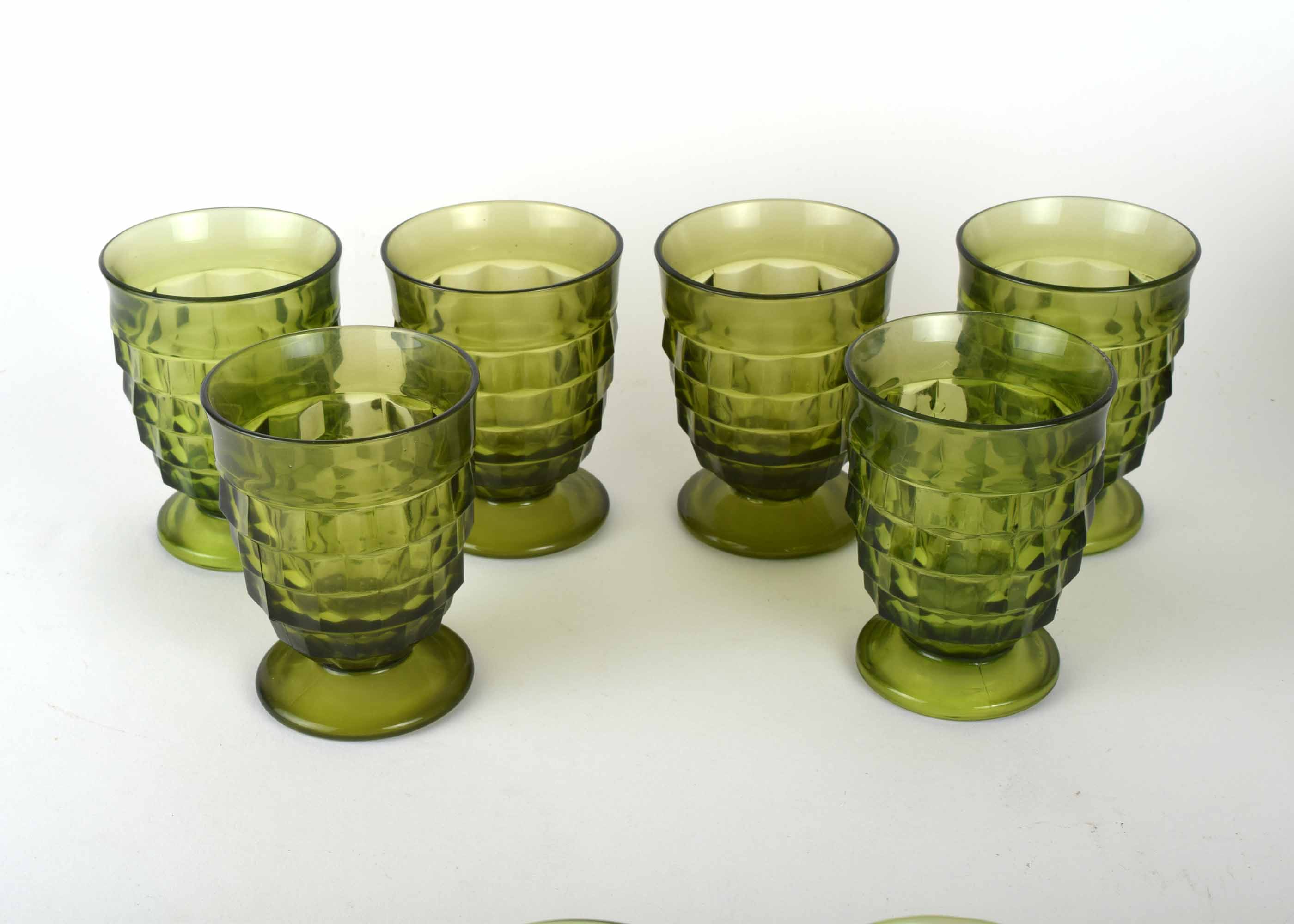 Vintage Colored Drinking Glass Assortment