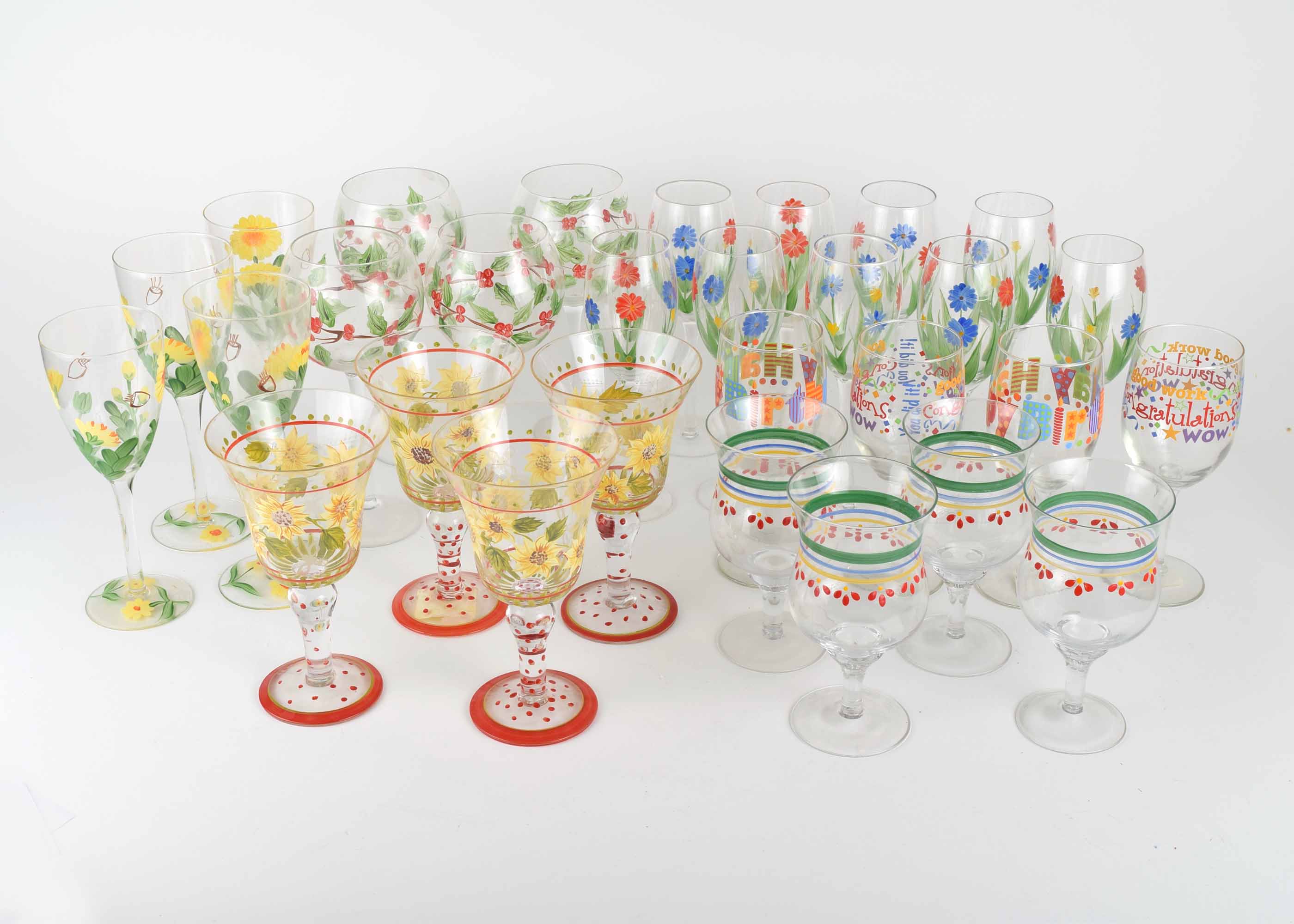 Painted Wine Glass Collection
