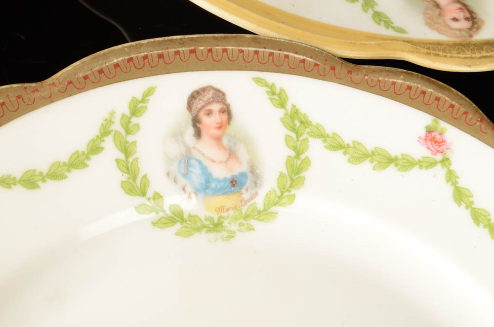 Antique MZ Austria Plates Including Napoleon