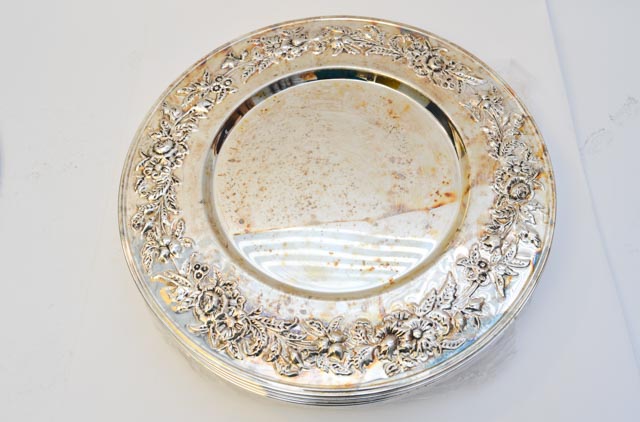 Set of Twelve Godinger SIlver Plated Charger Plates