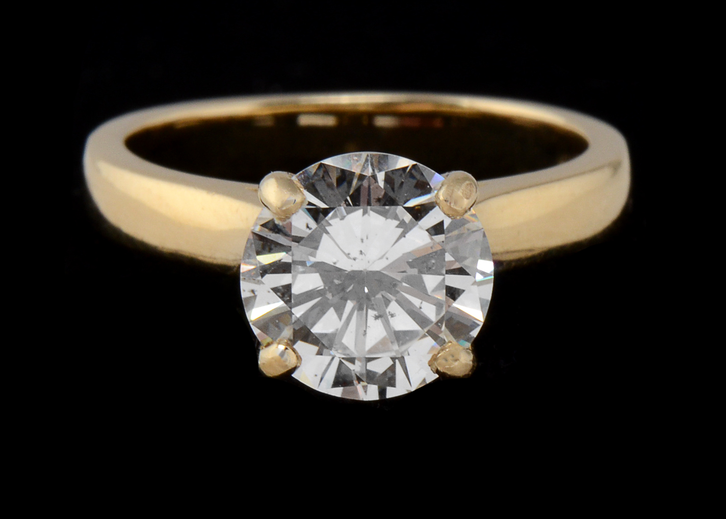 Yellow Gold Diamond Solitaire Engagement Ring