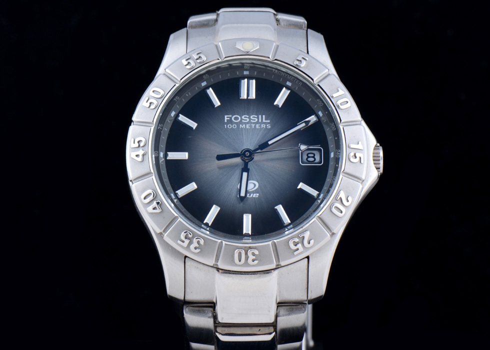 Fossil Blue Stainless Steel 100 Meter Quartz Men's Watch