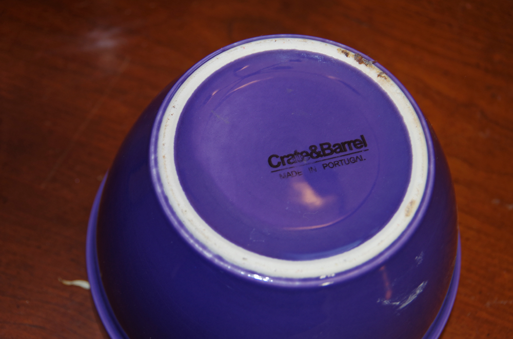 Set of Five Crate & Barrel Mixing Bowls Made in Portugal