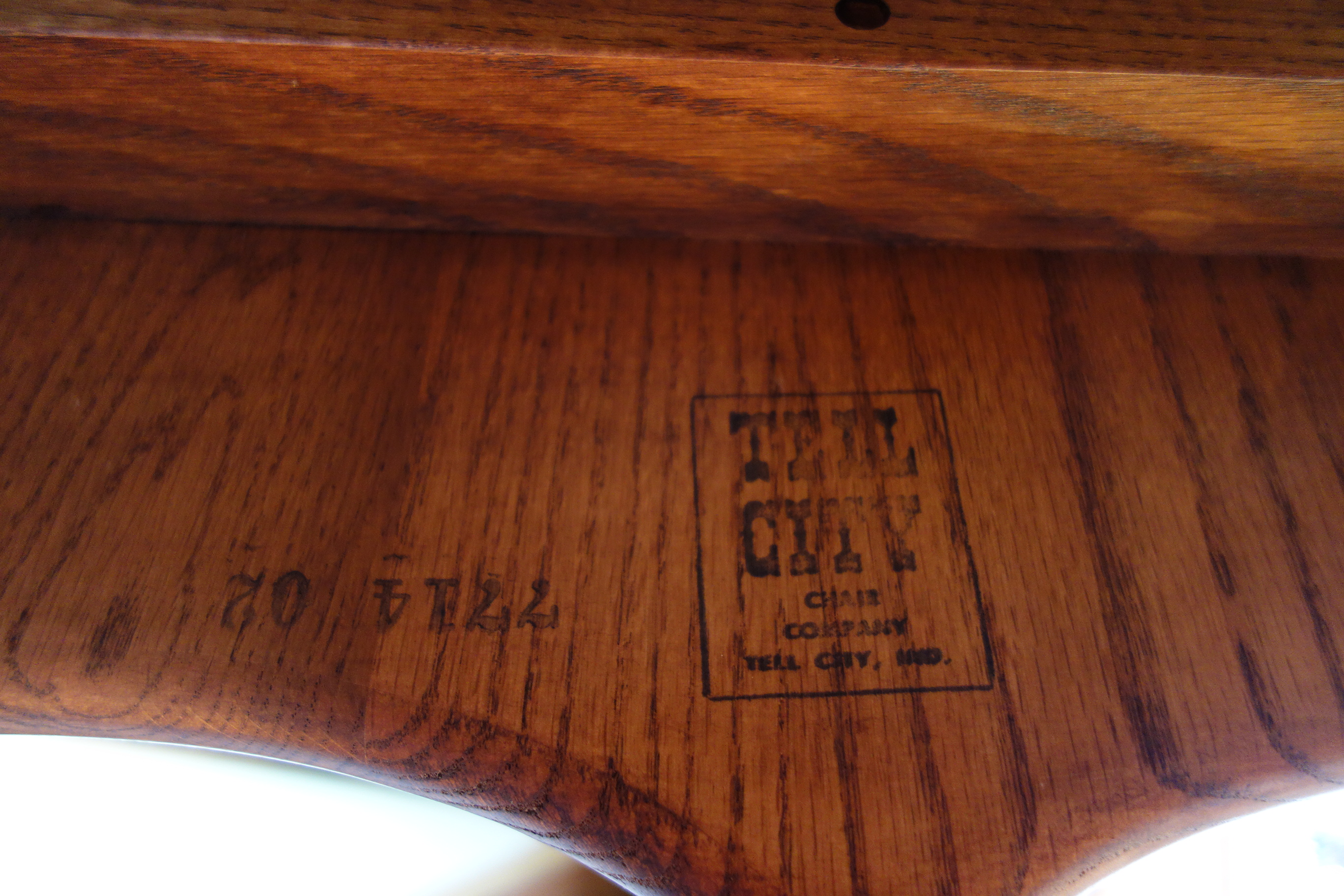 Rare Vintage Tell City Chair Co. Oak Sleigh Table