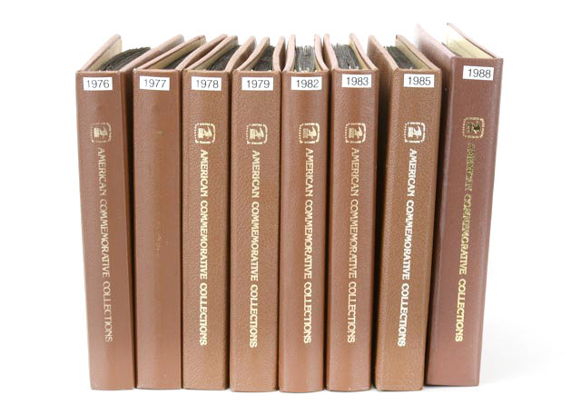 Eight Volumes, USPS American Commemorative Stamp Collection Books
