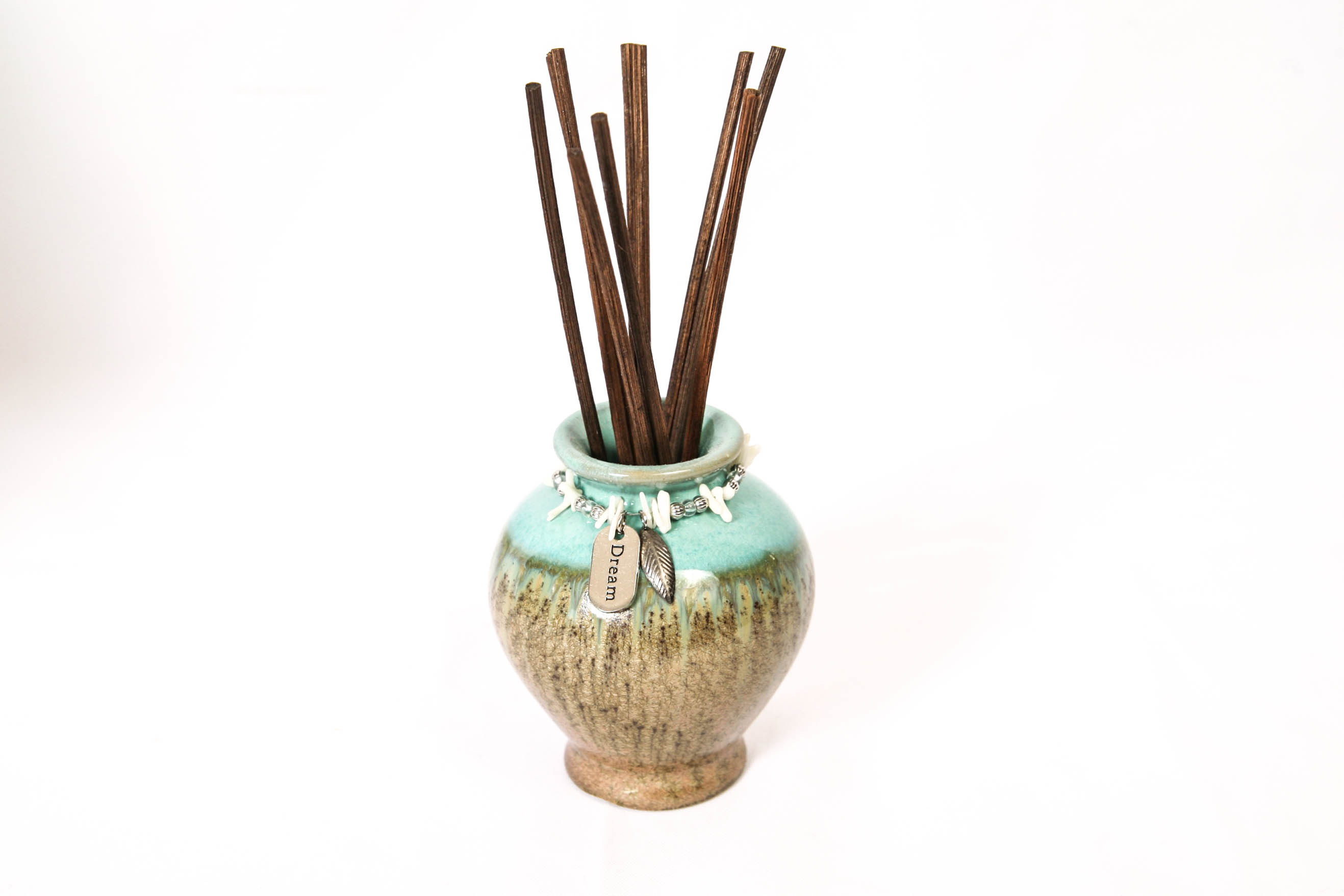 Brown and Teal Vase Duo