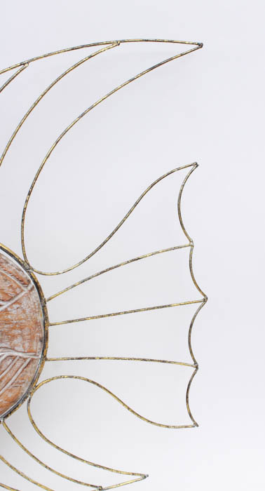 Pair of Wood and Metal Fish Art Piece