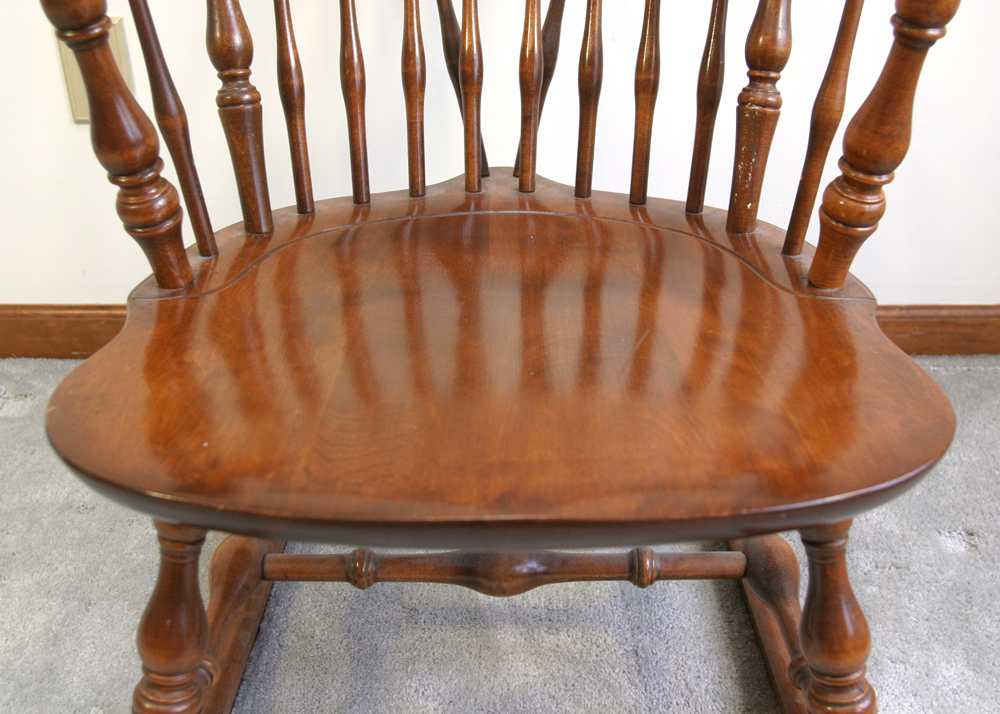 Nichols and Stone Windsor Style Wooden Rocking Chair