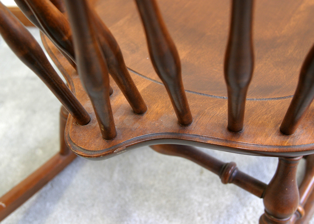 Nichols and Stone Windsor Style Wooden Rocking Chair