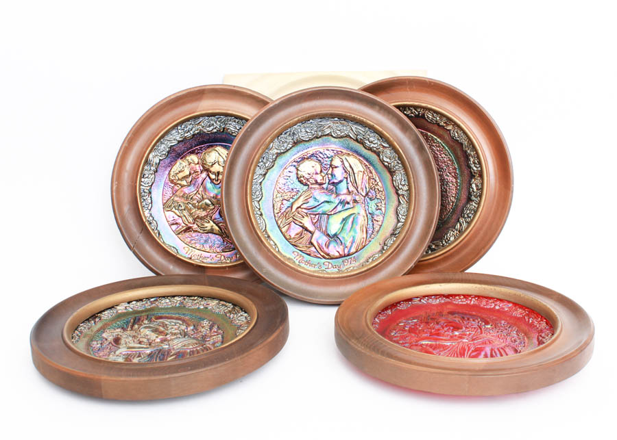 Group of Six Fenton Mother's Day Plates