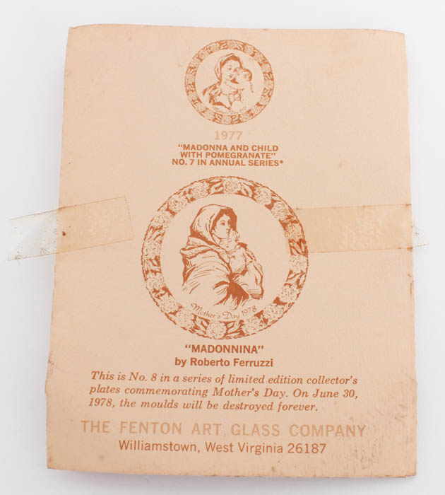 Group of Six Fenton Mother's Day Plates