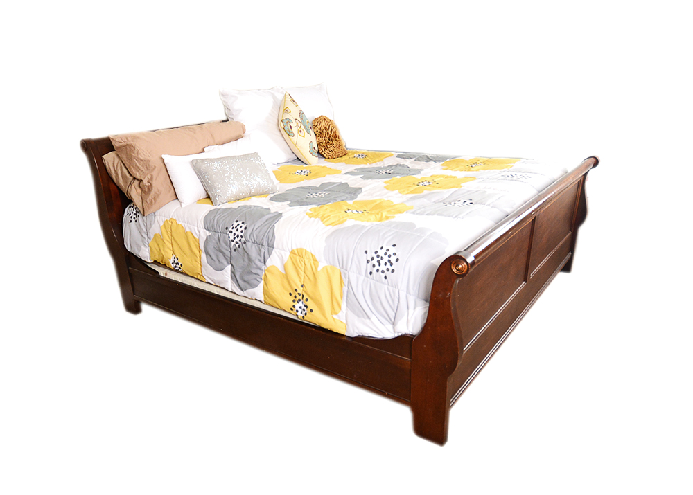 King Mahogany Sleigh Bed