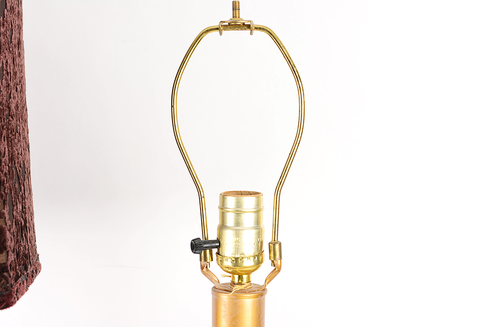 Gold Toned Candlestick Style Table Lamp
