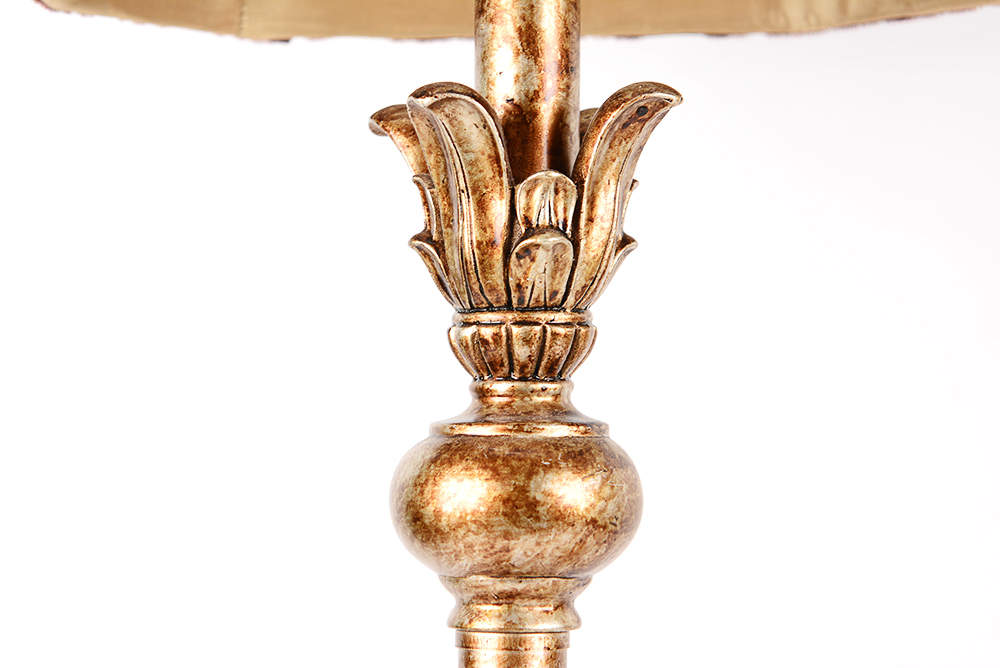 Gold Toned Candlestick Style Table Lamp