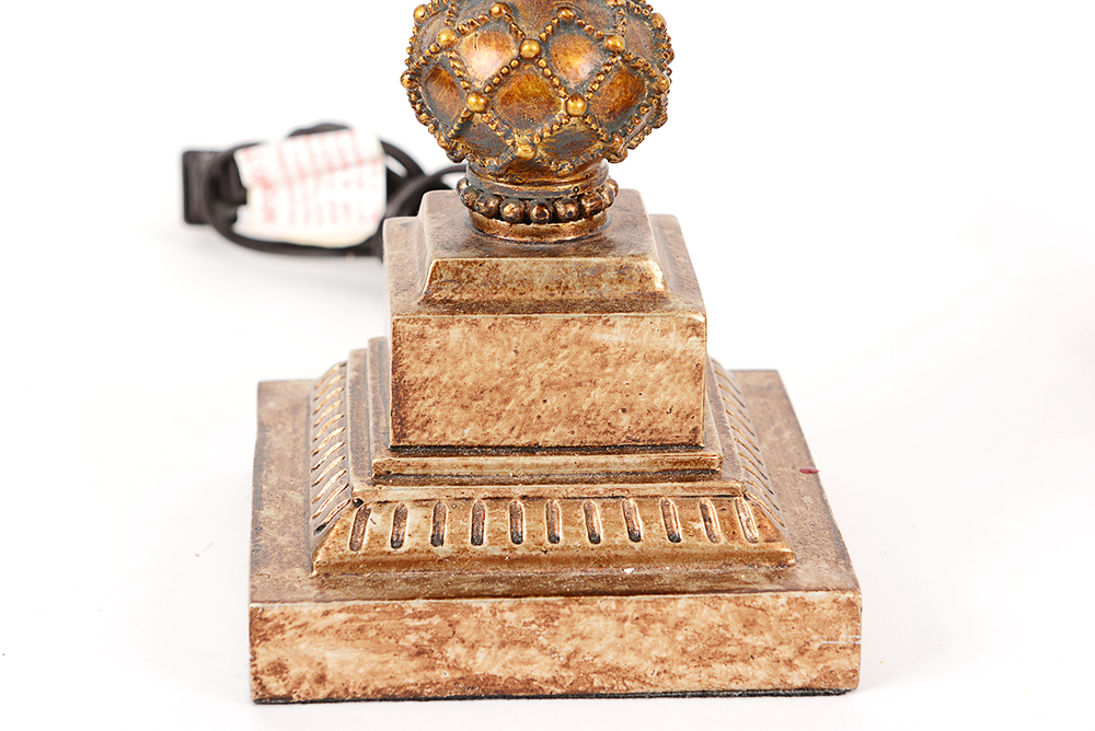 Gold Toned Candlestick Style Table Lamp