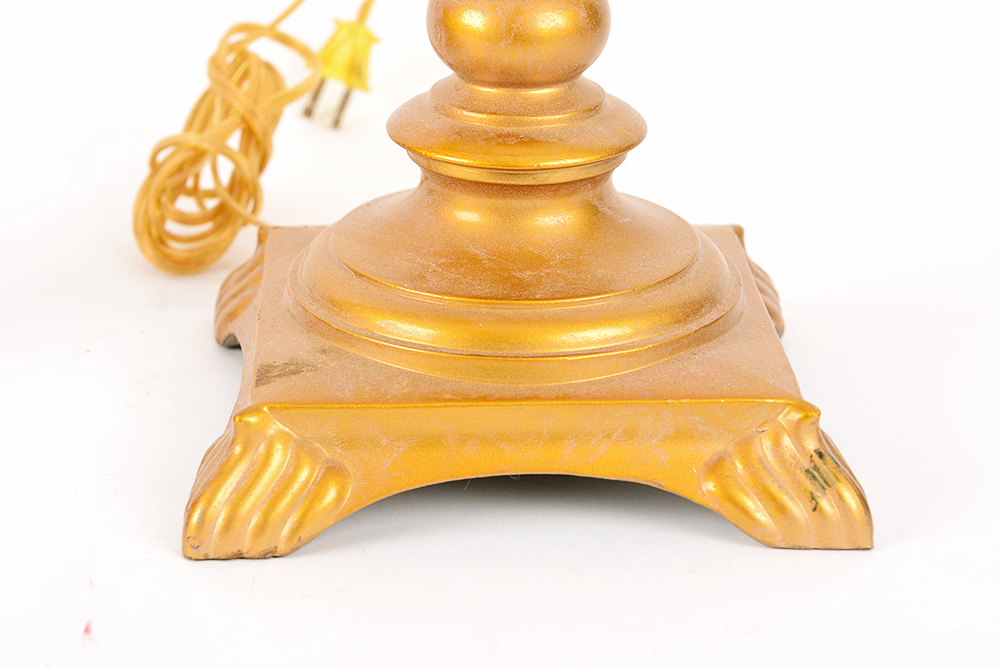 Gold Toned Candlestick Style Table Lamp