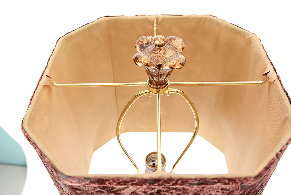 Gold Toned Candlestick Style Table Lamp