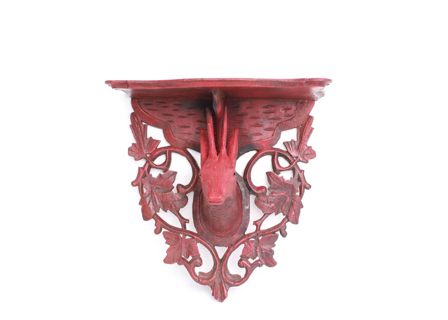 Carved Antelope Wall Shelf