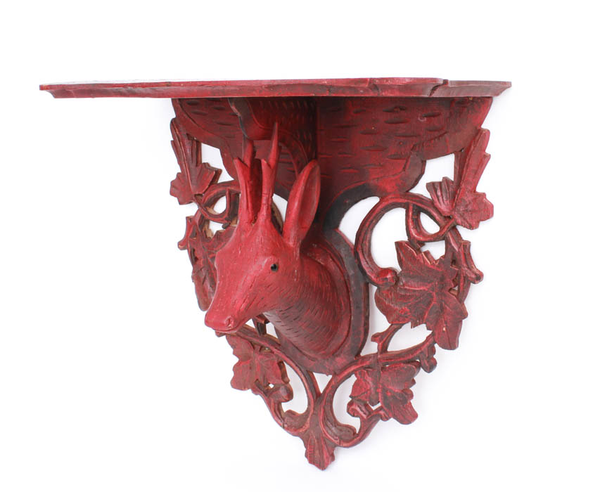 Carved Antelope Wall Shelf