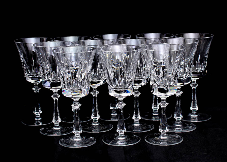 Set of Twelve Gorham Cathedral Crystal Glasses