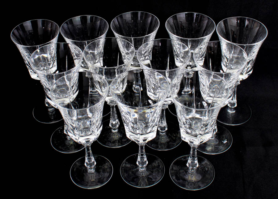 Set of Twelve Gorham Cathedral Crystal Glasses