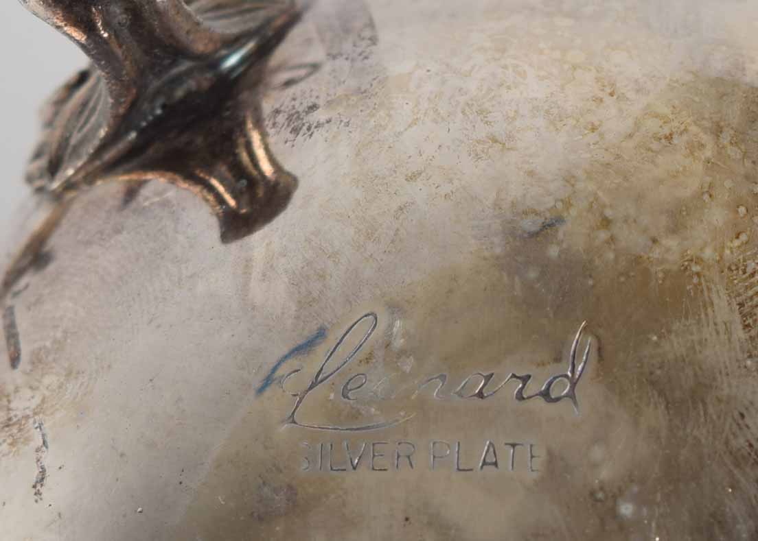 Leonard Silver Plate Three-Piece Coffee Set