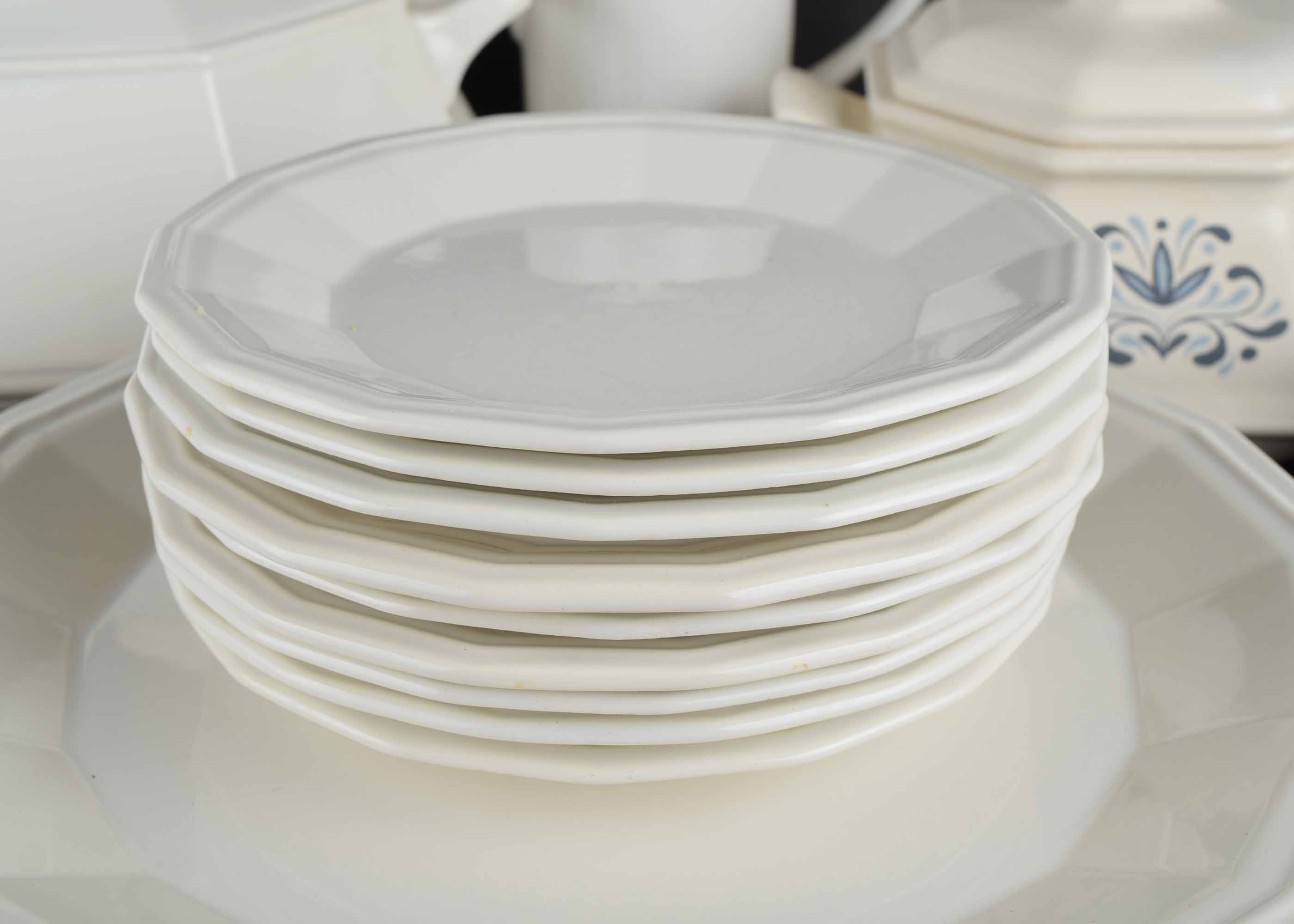 White Stoneware Dinnerware Service Assortment