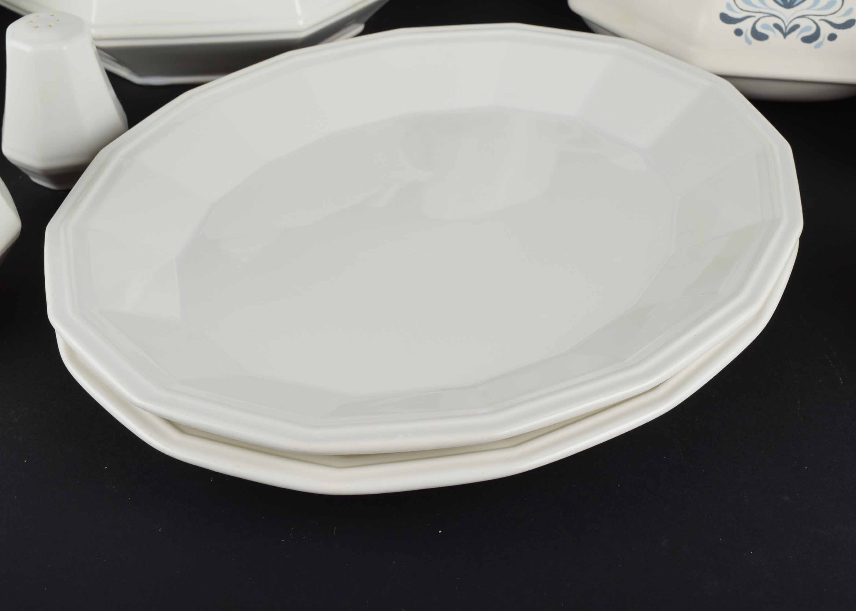 White Stoneware Dinnerware Service Assortment