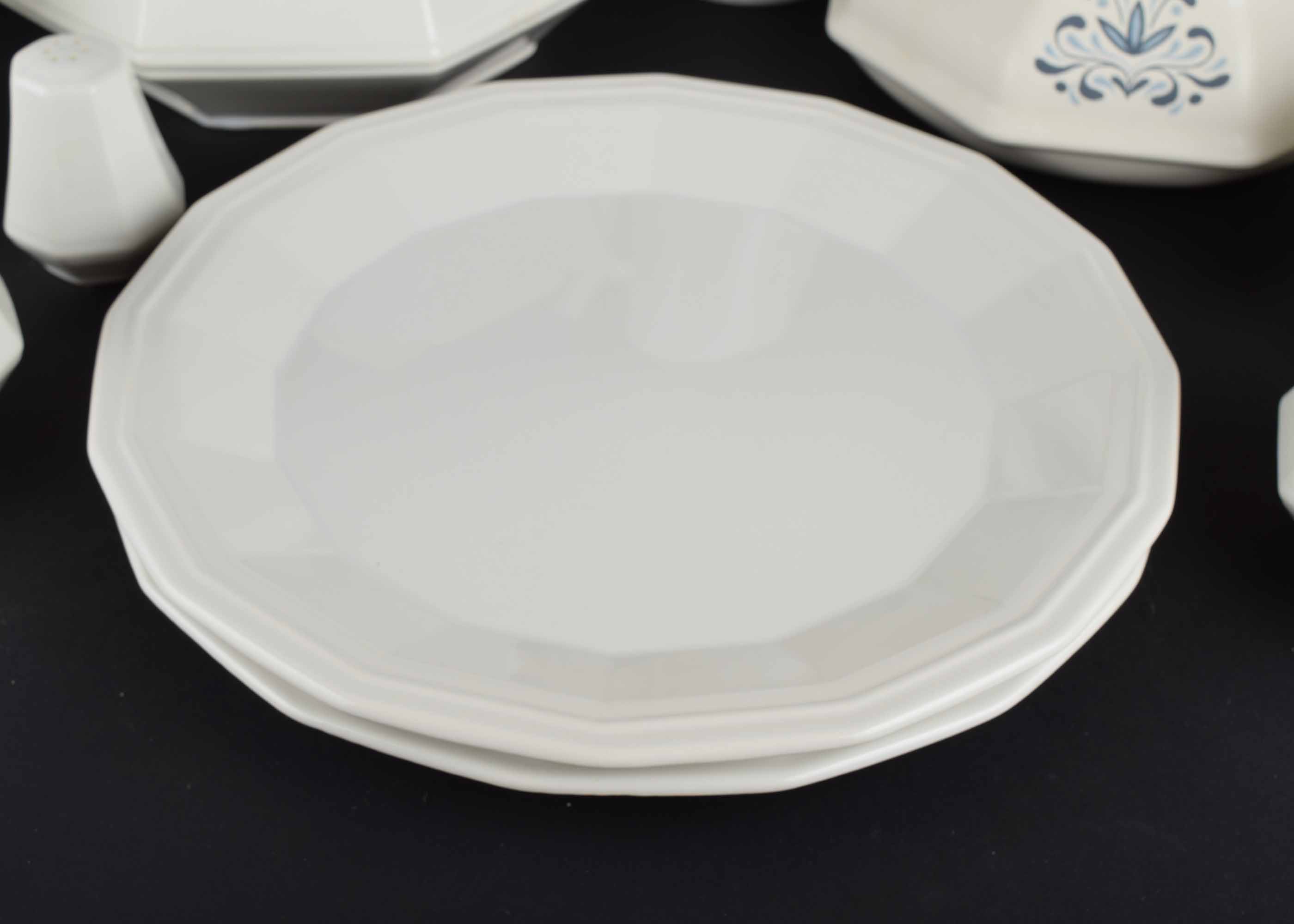 White Stoneware Dinnerware Service Assortment