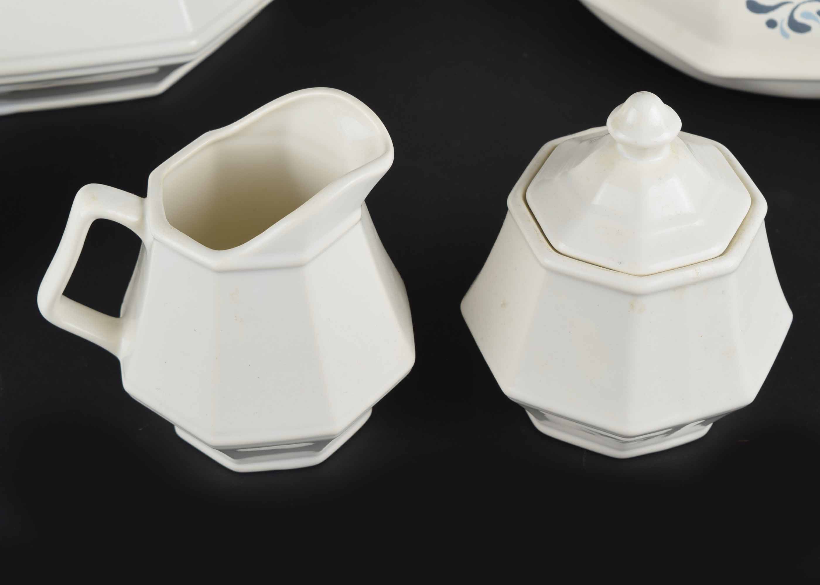 White Stoneware Dinnerware Service Assortment