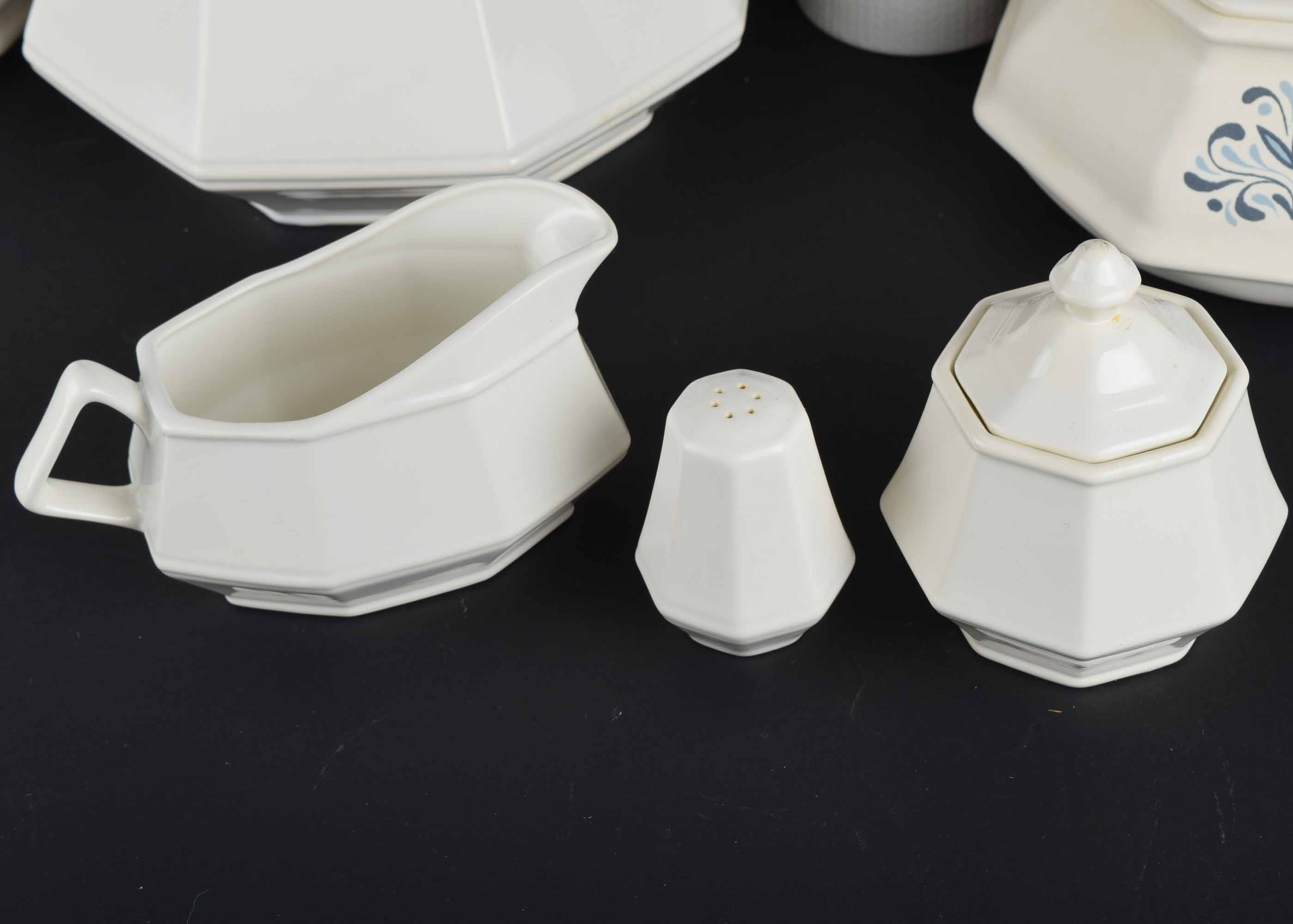 White Stoneware Dinnerware Service Assortment