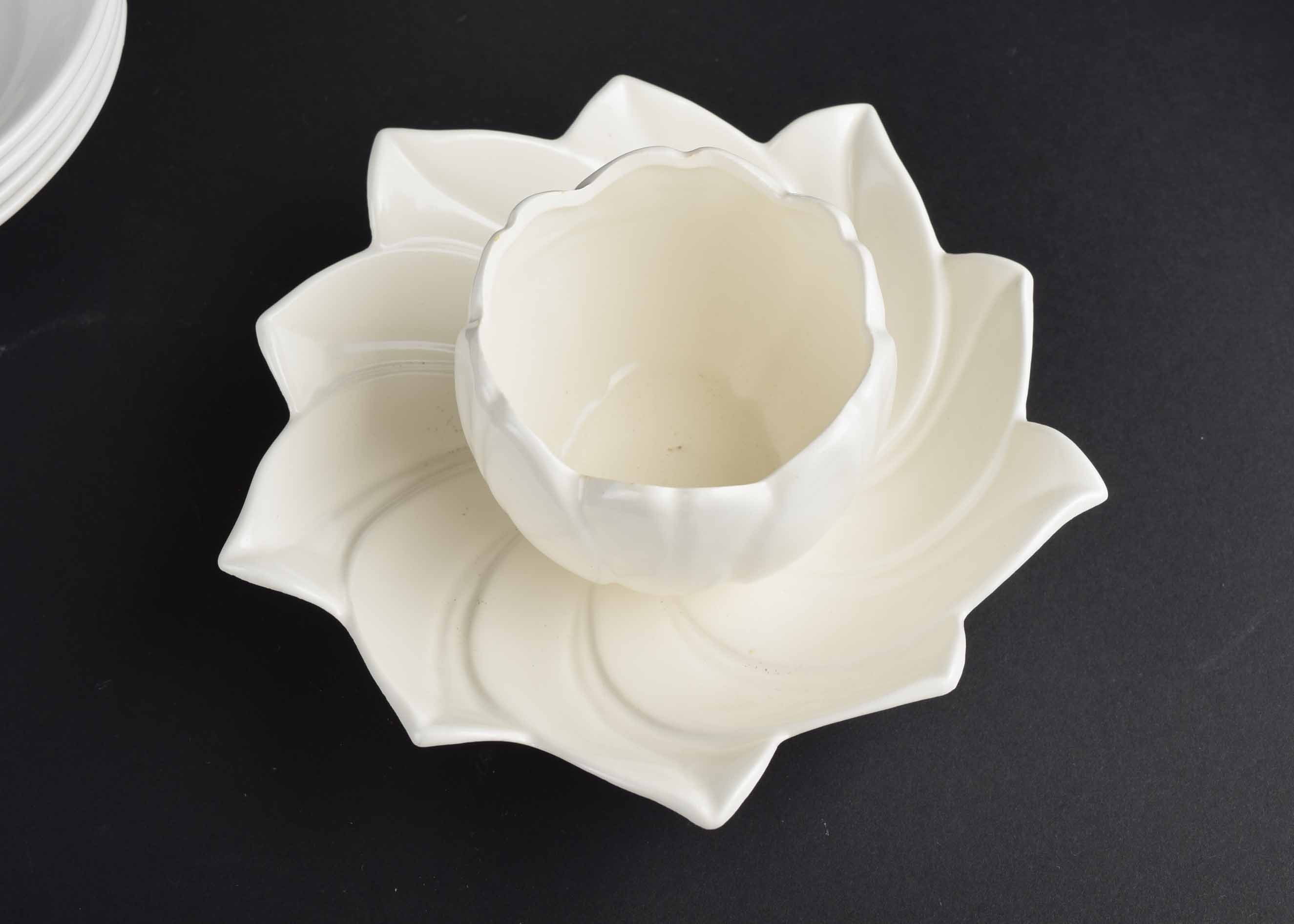 White Stoneware Dinnerware Service Assortment