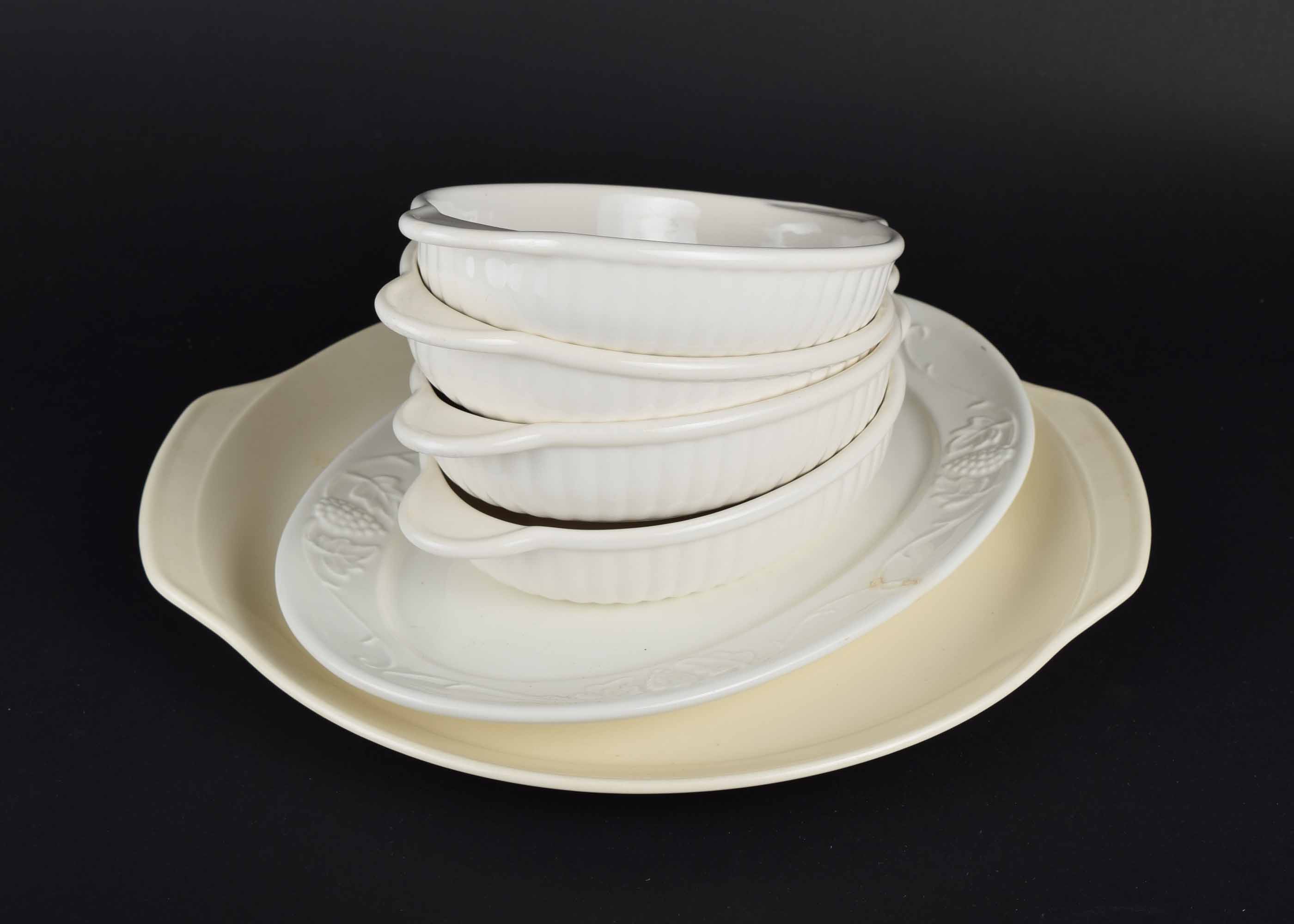 White Stoneware Dinnerware Service Assortment