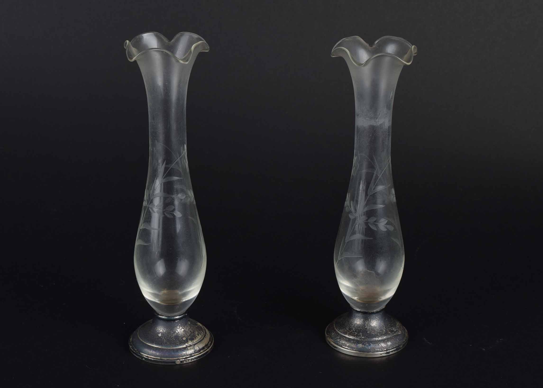 Weighted Sterling Silver and Glass Group