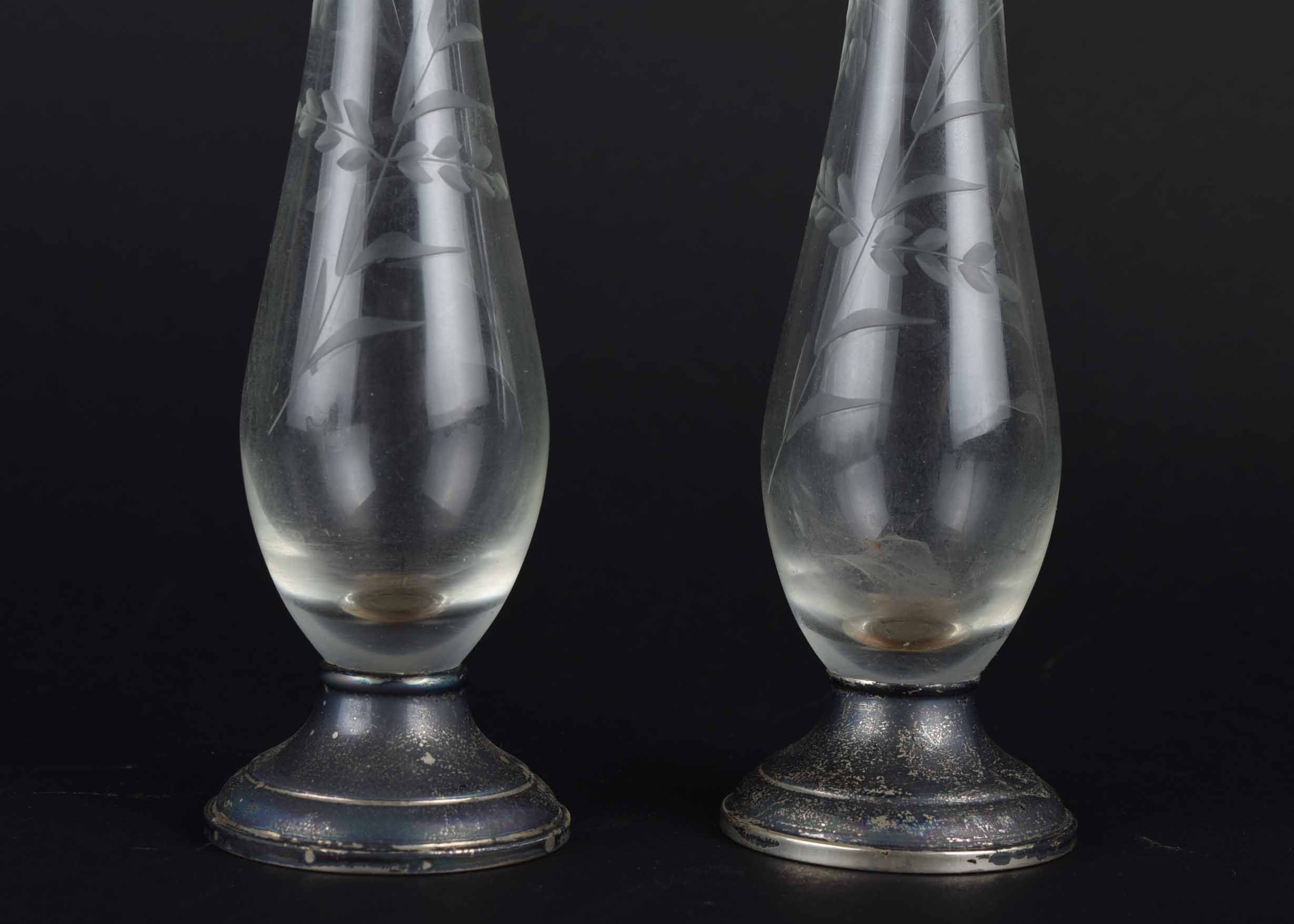 Weighted Sterling Silver and Glass Group