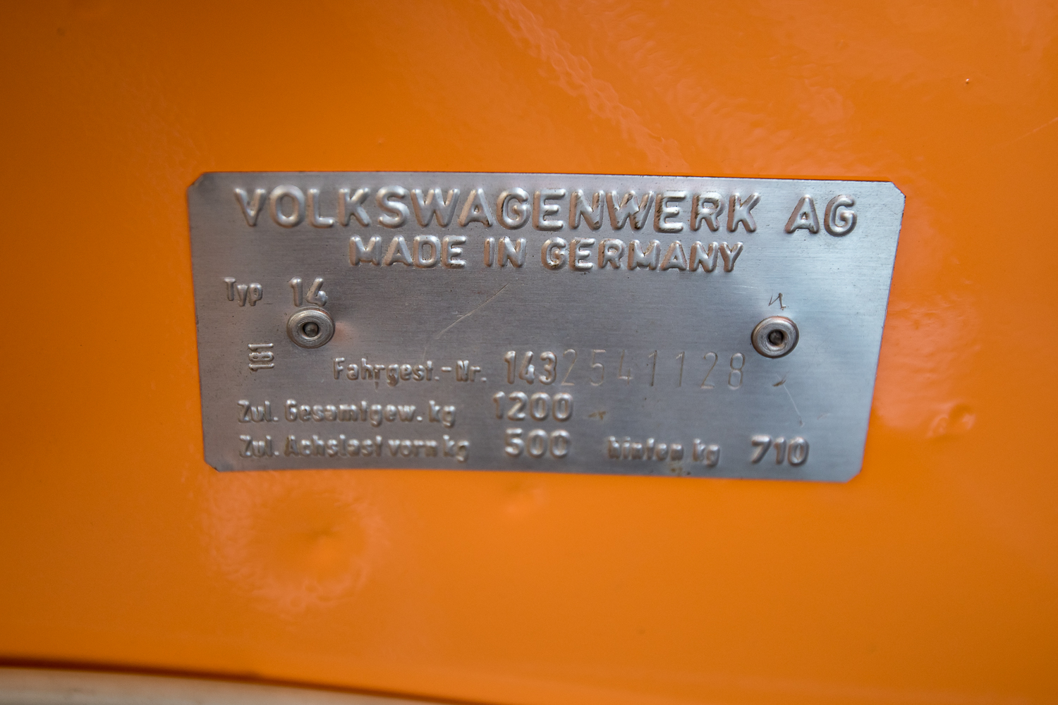 Amber Orange 1973 Volkswagen Karmann Ghia