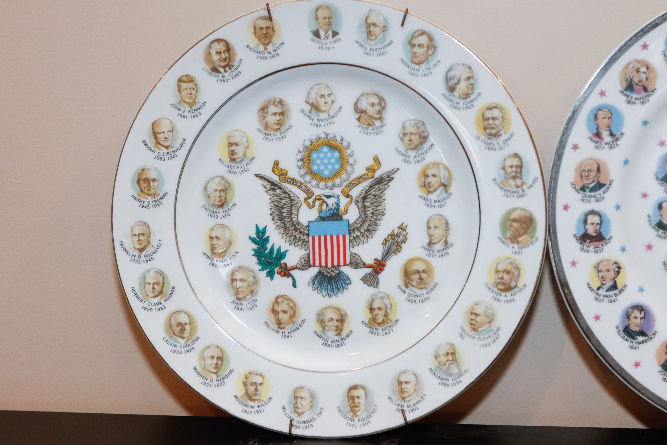 Two Vintage Presidential Collector Plates