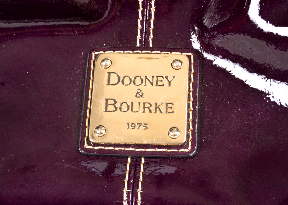 Dooney & Bourke Plum "Chiara" Patent Leather Handbag