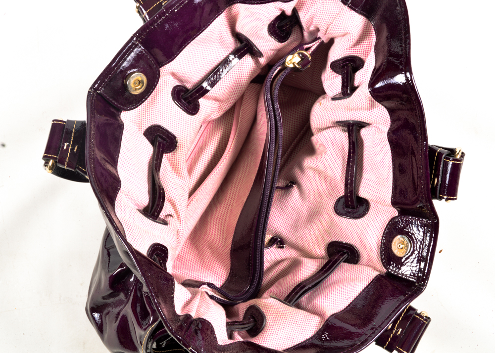 Dooney & Bourke Plum "Chiara" Patent Leather Handbag