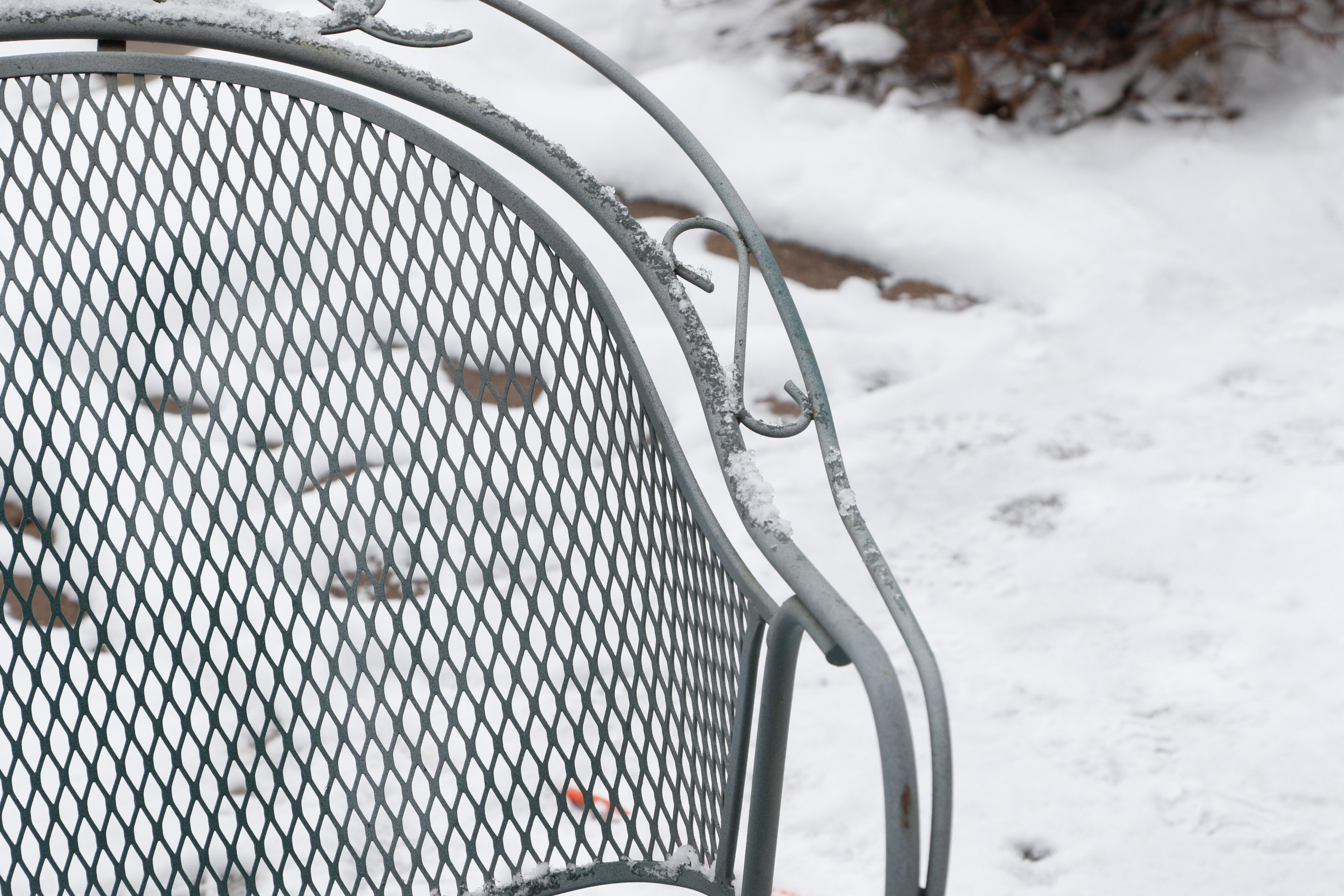 Set of Two Wrought Iron Patio Gliders with Side Table