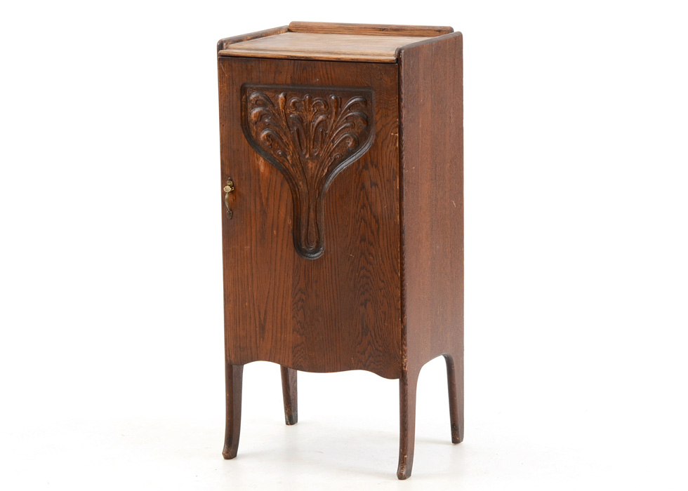 Oak Art Nouveau Music Cabinet