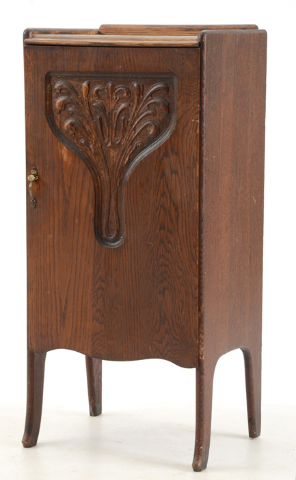 Oak Art Nouveau Music Cabinet