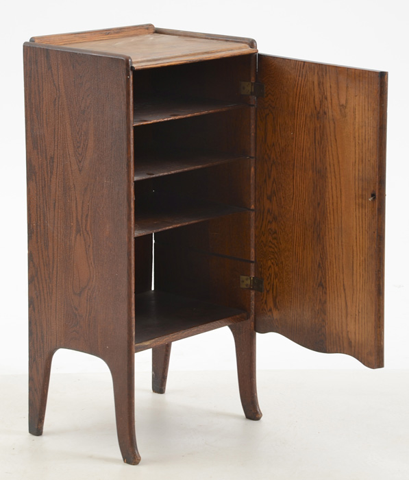 Oak Art Nouveau Music Cabinet